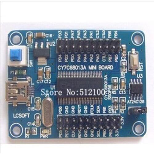Free shipping 10PCS EZ-USB FX2LP CY7C68013A USB logic analyzer core board+Source Code