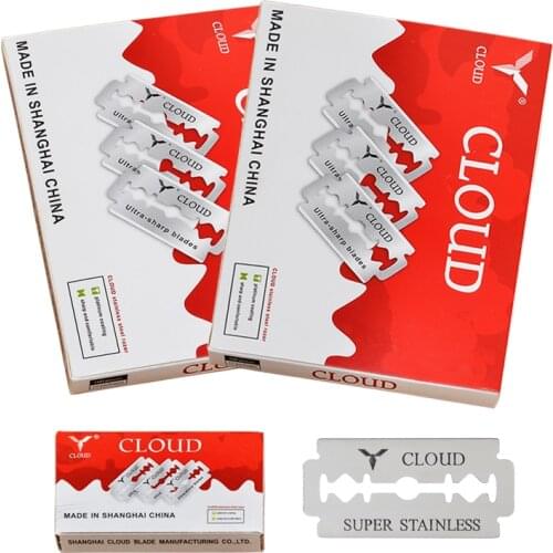 Cheapest Cloud 100 pcs Per Pack Japan 6CR13 Stainless Steel Double Edge Blade Safety Razor Blade,Easy to Use LZS0107