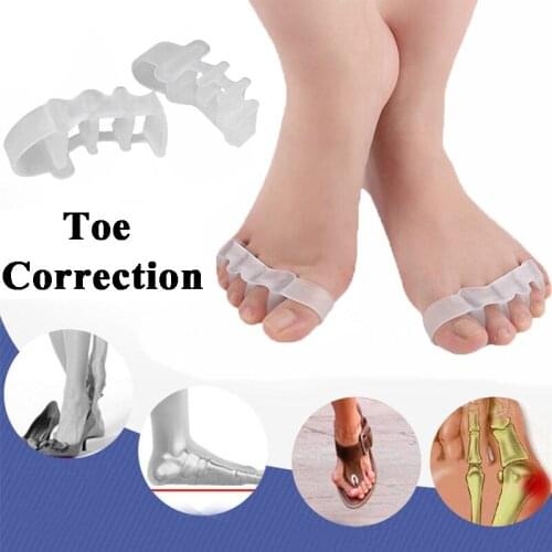 2Pcs Toe Separator Correction Hallux Valgus Corrector Silicone Orthopedic Hammer Separator Straightener Spreader Foot Care Tool
