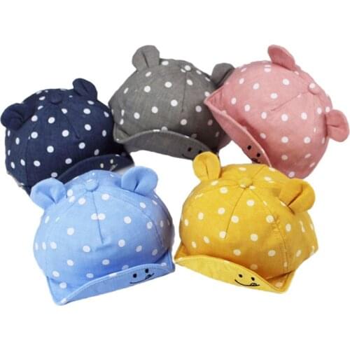 2020 New Design Cute Children Sun Hats Toddler Dot Baby Cap Girl Newborn Photography Props Sunnmer Baseball Cap