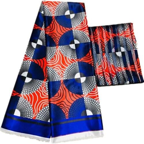 2021 Hot Sale African Printed Organza ribbon Fabric thick Ribbon fabric silk fabric for Garment Material 6 yards! H07-17