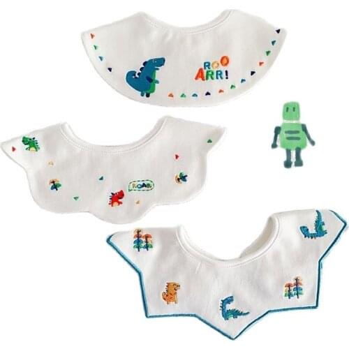 3Pcs Set Korean Style Ins Cotton Bib Baby Saliva Towel Within 2Years Old Decorative Drooling Pocket Toddler Children Accessories