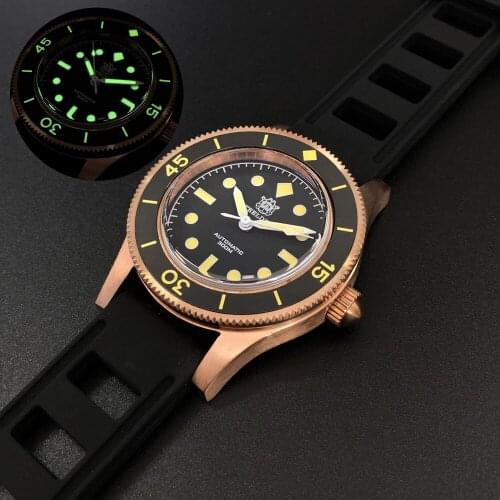STEELDIVE mens automatic mechanical watches men dive watch bronze mens sport wristwatch 300m waterproof luminous clock sapphire