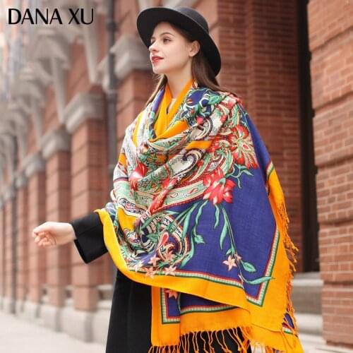 DANA XU Bufanda Mujer Wool Poncho Head Women Lady Carf And Warm Shawl Stoles Bandana Scarf Hijab Luxury Brand Scapular Pashmina