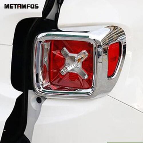 For Jeep Renegade 2014-2016 2017 2018 2019 Chrome Rear Lamp Light Cover Trim Taillight Decoration Frame Accessories Car styling