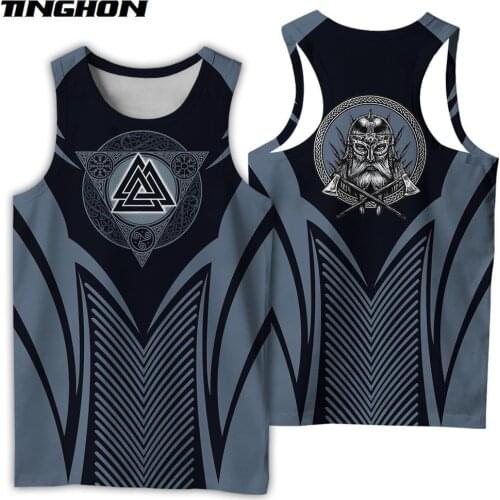 Viking symbol Tattoo Raven 3D Printed men shirt vest Harajuku Fashion Sleeveless T-shirt summer streetwear Unisex tank tops 04