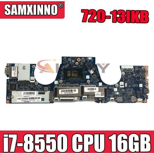For Lenovo Ideapad 720-13IKB Laptop Motherboard 5B20Q10896 DIZY6 LA-E551P i7-8550 CPU 16GB RAM