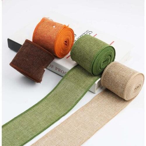 3M Natural Jute Burlap Hessian Ribbon Rolls Vintage Rustic Wedding Decoration Christmas Gift Wrapping Festival Party Home Decor