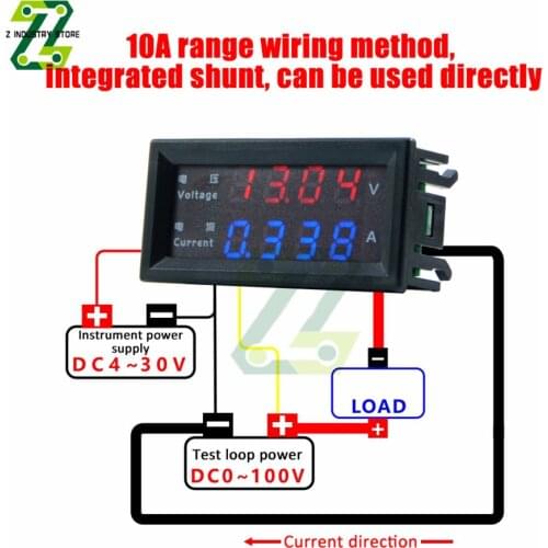 M4430 DC 0-200V Voltage And Current Meter 10A Voltage Current Meter Tester Dual LED Display Precision Dual Display