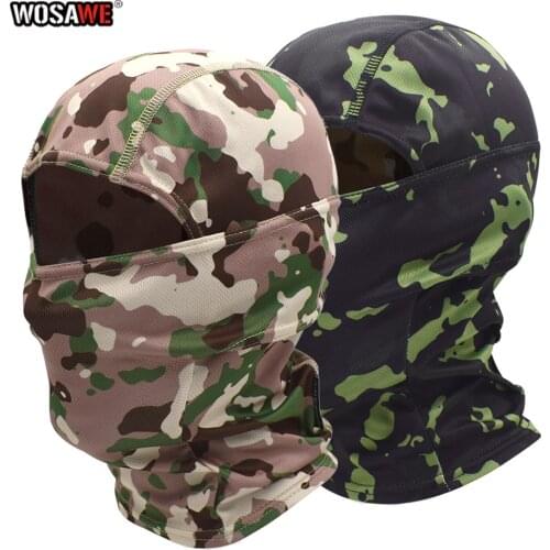 WOSAWE Motorcycle Full Face Shield Mask Camouflage Mesh Breathabale Balaclava Skiing Bicycle Motorbike Helmet Airsoft Caps Mask