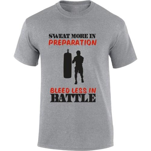 Sweat More Bleed Less Boxer Gymer Fitness Sport Slogan Fashion Top Tees Custom Any Logo Size Make Your Own Shirt