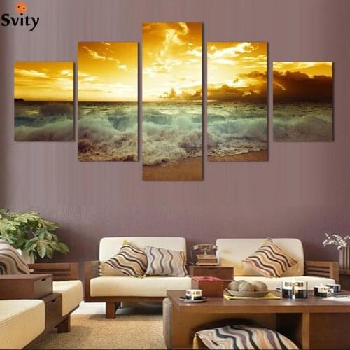 Seascape Sunset Canvas Art Print Wall Painting Sea posters and prints wall art canvas for living room factory directly sale