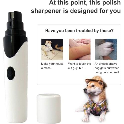 Dog Powerful Electric Nail Grinder Pet Nail Trimmer Rechargeable Paws Grooming Tool Professional Quiet Sharpener for Dogs & Cats