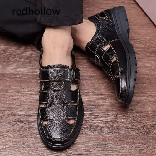 Men Sandals Mens Slippers Real Leather Shoes Summer Beach Sandals Casual Soft Men Shoes Flip-Flops Zapatos Breathable