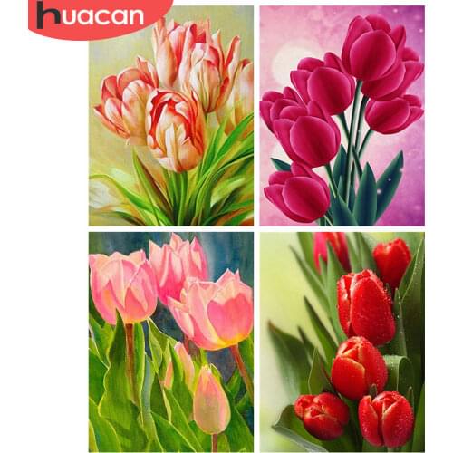 HUACAN 5d Diamond Painting Tulip DIY Mosaic Pictures Full Square/Round Diamond Embroidery Flower Home Decor Craft Kit