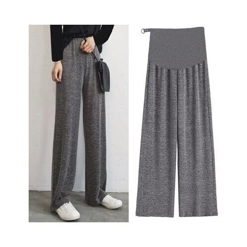 New maternity dress pants spring and autumn retro solid color thin section tide mom loose wide leg legging female outer trousers
