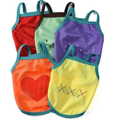 New Summer Pet Cat Vest Dog Clothing for Small Dogs Vest Shirt Sweet Kitten Costumes Chihuahua T-shirts Puppy Coat Pet Outfit 35