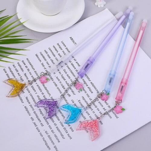 Fish tail Pendant Gel Pen Stationery 0.38mm Cute Pens Kawaii Student Gel Pen Novel Signing Pens Stationery School Supplies
