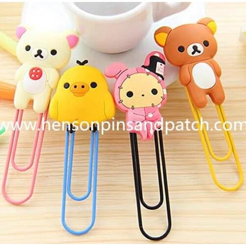 Custom 3D Soft PVC bookmark ,cartoon animal bookmark