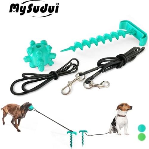 2 In 1 Portable Pet Dog Elastic Rope Molar Bite Ball Walking Leash Durable Chew Toy Toothbrush Outdoor Iq Training Jouet Chien