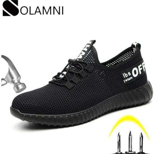 Steel Toe Work Shoes Men Women Puncture Proof Safety Shoes Casual Breathable Mesh Sneakers Mens Industrial Construction Shoes 46