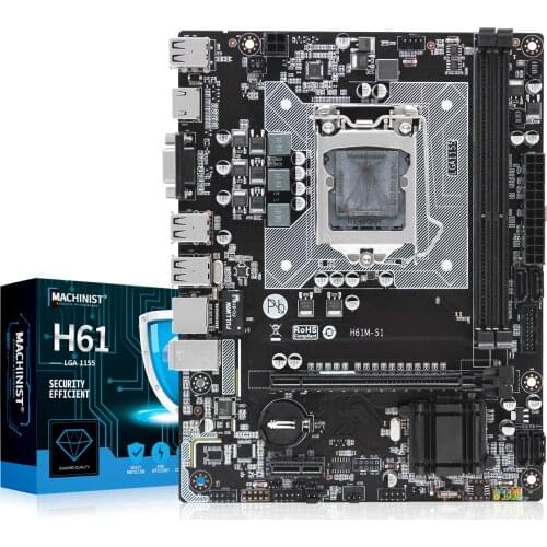 MACHINIST H61 motherboard LGA 1155 H61chipset socket Micro-ATX supports DDR3 Dual Channel Intel i3 i5 i7 Core Pentium H61M-S1