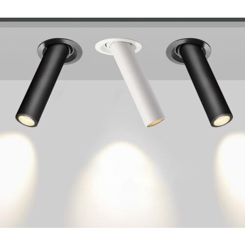 Modern Led Downlight 12W Long Tube Recessed In Ceiling Downlight Length 120mm 200mm Angle Adjustable Spot Lighting Led Spot Lamp