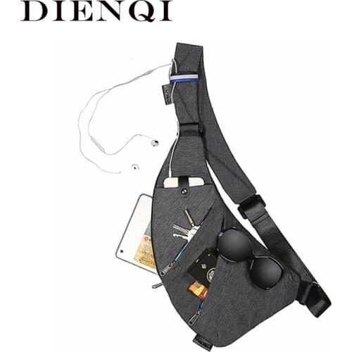 DIENQI 2021 Multifunction Chest Bag Pack Crossbody Bag for Men Anti-theft Waterproof Short Messenger Sling Bags Male Hunting Bag