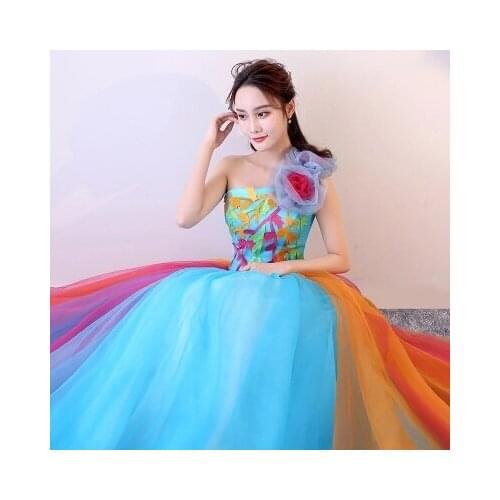 Customs size making rainbow color ball gown medieval dress Renaissance gown Sissi princess Victorian Gothic/Marie Belle Ball