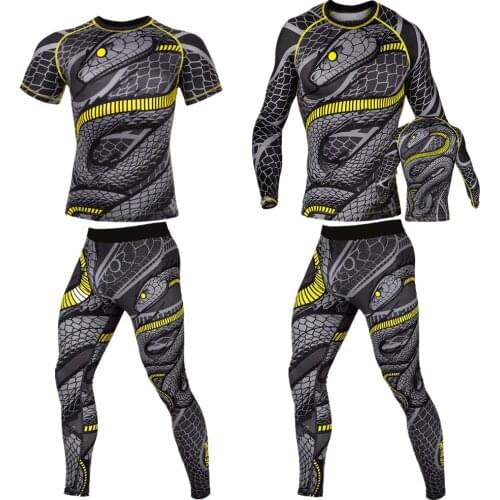 Unisex Fight Boxing Snake Jerseys KickBoxing Mma Shorts T-shirt Bjj GI Mma Long Pants Mma Rashguard Boxe Muay Thai Crossfit Sets