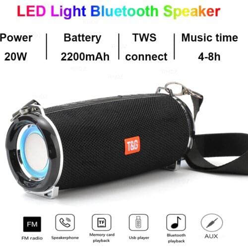 20W Outdoor Bluetooth Speakers Subwoofer TWS boombox Waterproof Portable Music Player 2400 mAh battery column soundbar caixa de
