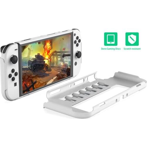 For Nintend Switch OLED Protective Case Cover Frame Handle Bracket 6 Game Card Slot Soft Shell For Switch OLED Game Console