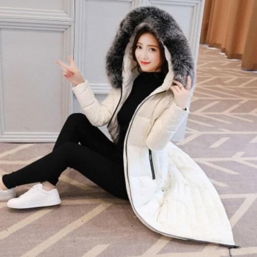 Winter Coat Female Fashion Thick Womens Down Jacket + Real Fox Fur Collar Red Slim Long Warm Duck Donw Jackets 18190