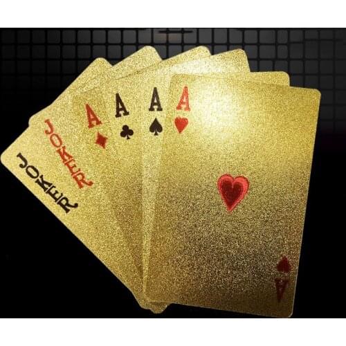 Gold Foil Plastic Playing Cards Fun Board Game Collection Creative Poker Set Magic Card Waterproof Cards Set