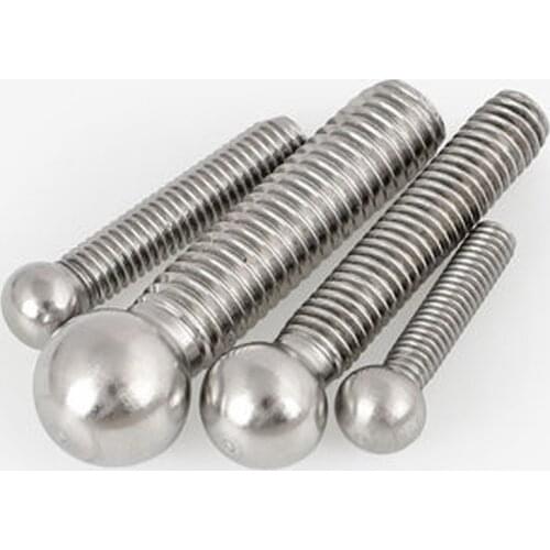 1Pcs M10 M12 M16 M20 Stainless Steel 304 Ball head Screws Contacts 3D Balls Rod Screw Bolt 5mm-11.5mm Header DIA 16mm-30mm Long
