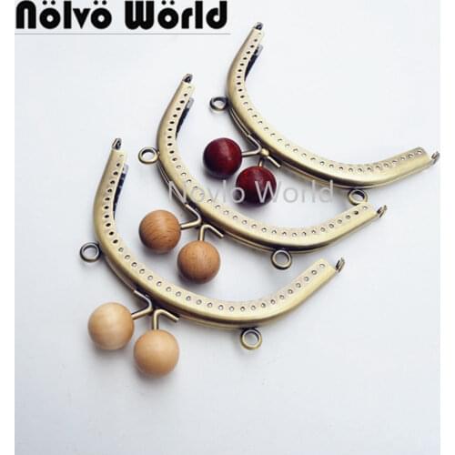 10pcs 12.5cm 16.5cm 20.5cm Frame Purse Handle Coins Bags Metal Kiss Clasp Lock Frame Accessories For Bag wooden Frame