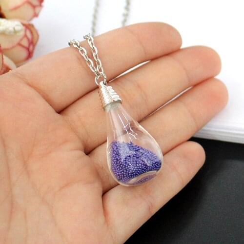 2PCS Glass Water Drop Vials Pendant Necklace Glass Vials necklace Diy Pendants necklace findings