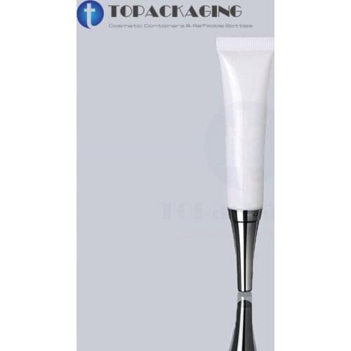 200PCS/LOT-15G Eye Shadow Cream Tube,White Plastic Makeup Sub-bottling,Small Empty Cosmetic Container,Sample Squeeze Hose Bottle