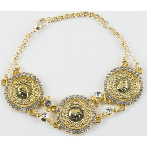 3'lü Half Gold Cubic Zirconia Bracelet