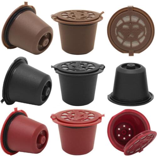 6pcs/ set Round Refillable Reusable Nespresso Coffee Capsule Cafe Filter Pod Cup Replacement Funnel Coffee Filters Basket