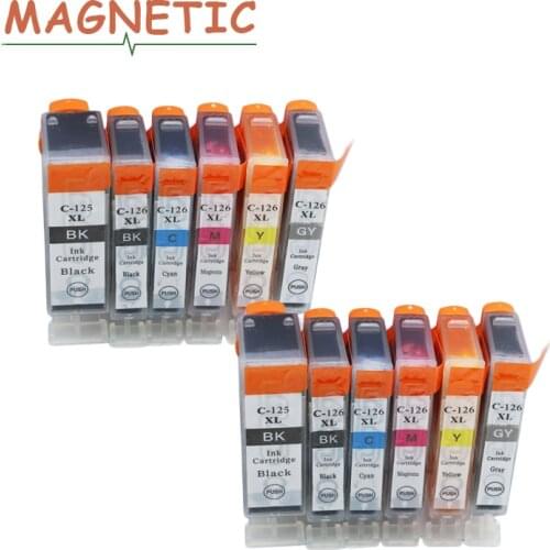 12pcs For Canon PGI125 CLI126 Ink Cartridge For Canon PIXMA IP4810 IP4910 IX6510 MG5210 MG5310 MG6110 MG6210 pgi 125 pgi-125