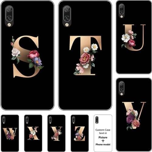 Flower 26 English Name Letters Custom Initial Case For Sony Xperia 5 J8210 J8270 J9210 Sony XZ5 Soft Silicone Phone Cover Capa