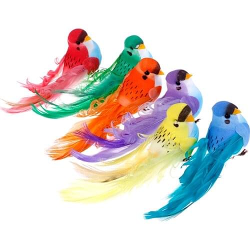 1pc Artificial Foam Feather Bird Figurine Ornament Lawn Yard Garden Tree Decoration