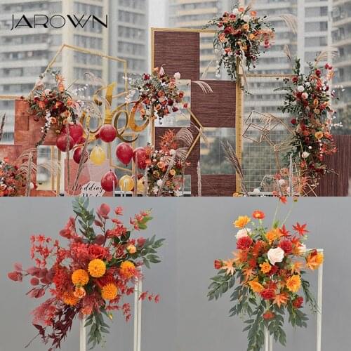 JAROWN Wedding Artificial Rose Flower Row Small Corner Flowers Silk Fake Flowers DIY Party Decoration Home Garland Decor Flores