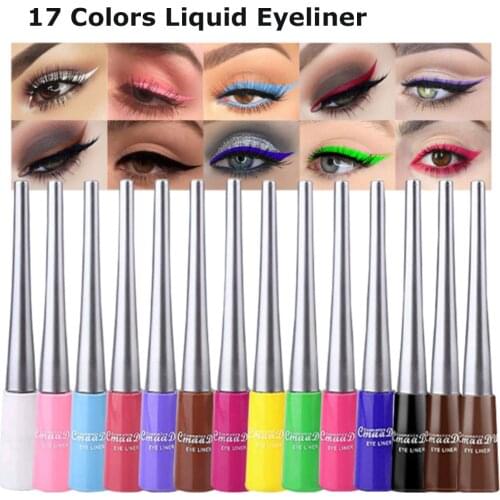 17 Color White Eyeliner Colores Eye Liner Pencil Waterproof Liquid Water Activated Brown Black Red Eyeliner Color Eye Makeup
