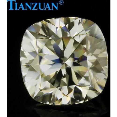Yellow color 5-12mm cushion shape dia mond cut Sic material moissanites loose gem stone