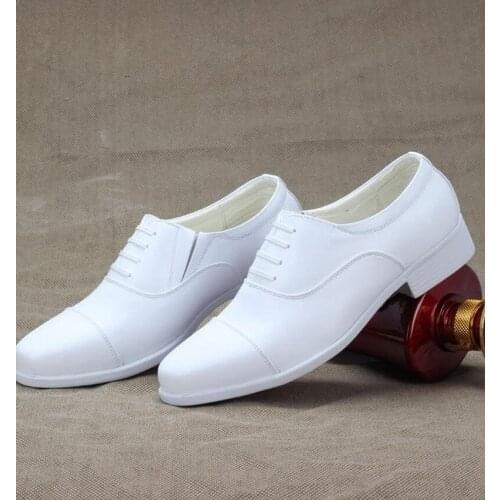 Big Size Men White Wedding Dress Shoes Breathable Three Joint Performance Shoes Mens Pointed Formal Shoes Plus Yard