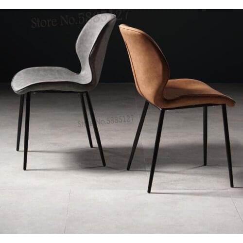 Nordic Dining Table Chair Net Red Desk Simple Home Leather Stool Backrest Dressing Chair Light Luxury Dining Chair Modern Dining