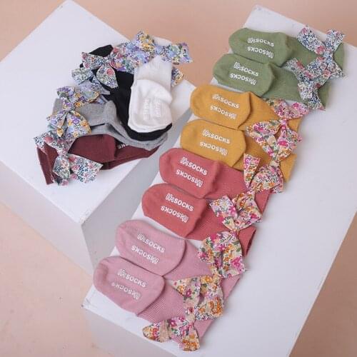 Baby Toddlers Girls Socks Bowknot Cotton Ankle Socks Non-Slip Infants Girls Princess Sock Cute Children Socks