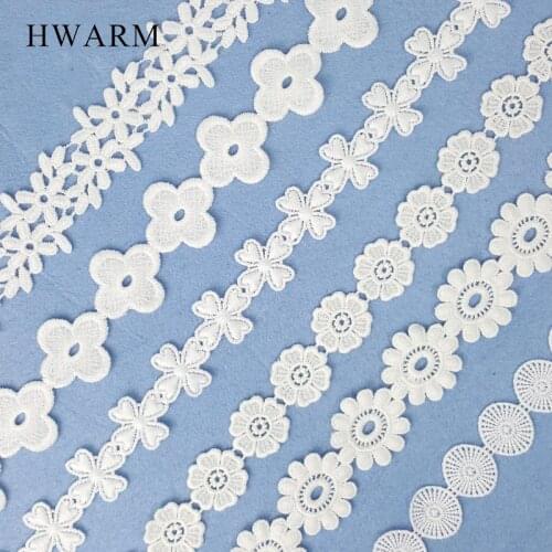 New White Hollow Out Milk Silk Water Soluble Embroidery Lace Fabric Ribbon DIY Embroidery Sewing Underwear Toy Trim Accessories